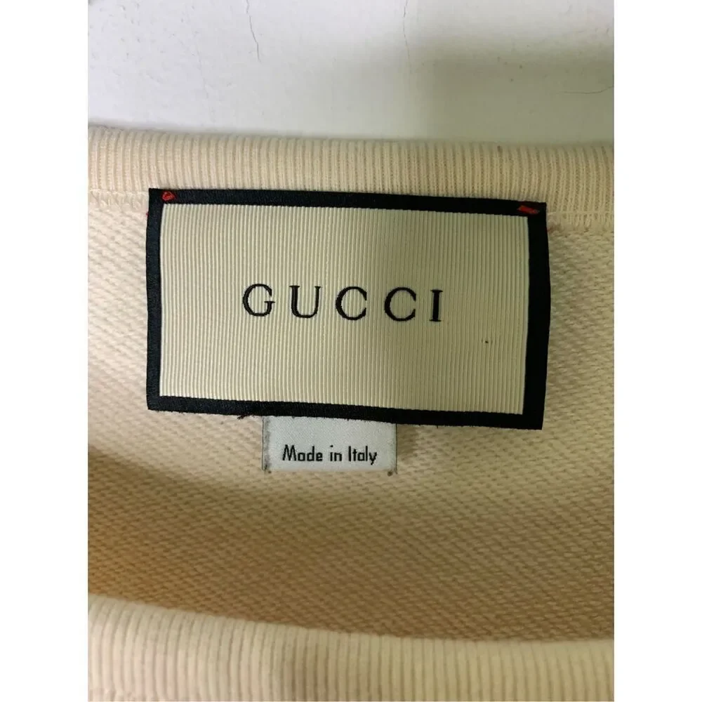 Gucci Striped GG Interlocking logo sweatshirt white men's size large